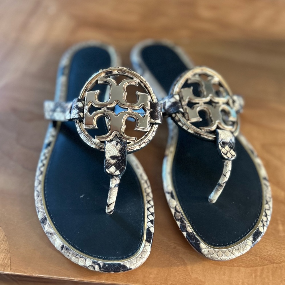 Tory Burch Snakeskin Miller Sandals size 7